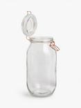 John Lewis ANYDAY Copper Wire Clip Top Airtight Glass Storage Jar, 2L, Clear