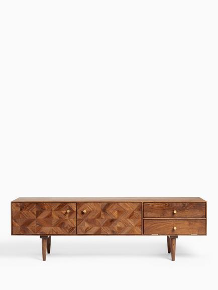 John Lewis + Swoon Franklin TV Stand for TVs up to 66", Brown - view 2, Brown