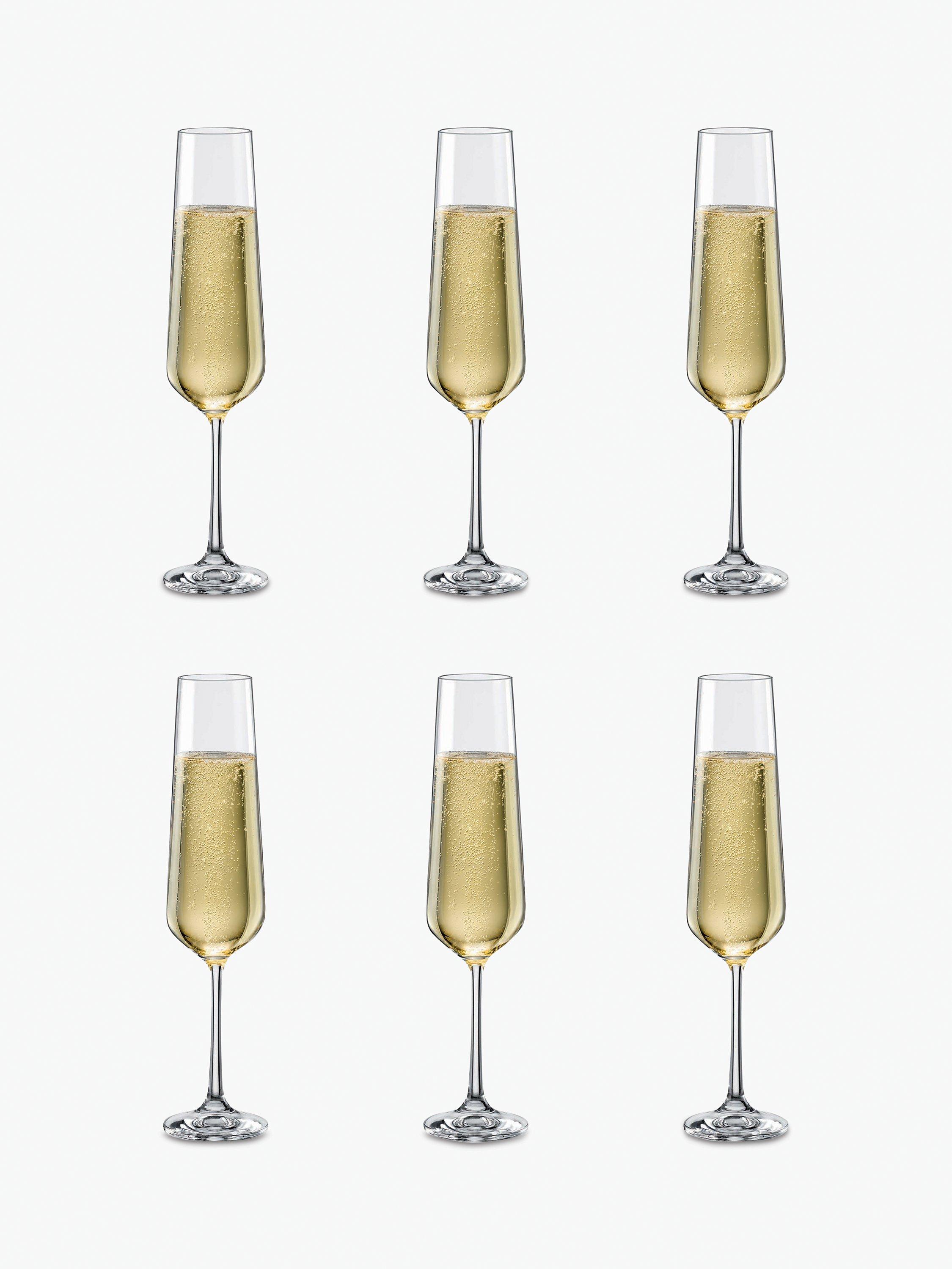 Dartington Crystal Simplicity Champagne Flutes, 200ml, Set of 6, Clear
