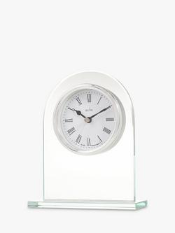Acctim Ascott Glass Mantel Clock, Clear/Chrome, H17cm, Clear/Chrome