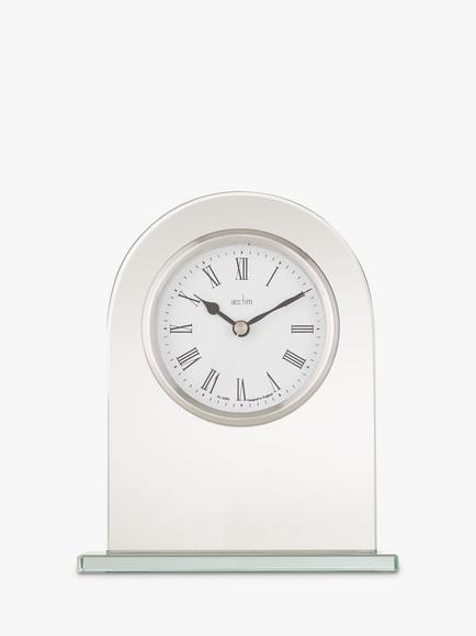Acctim Ascott Glass Mantel Clock, Clear/Chrome, H17cm - view 2, Clear/Chrome