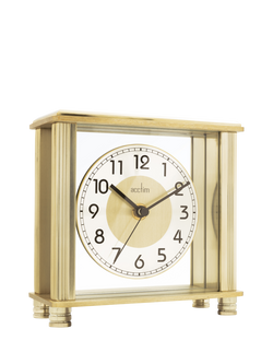 Acctim Hampden Mantel Clock, 14cm, Brass - view 2, Brass