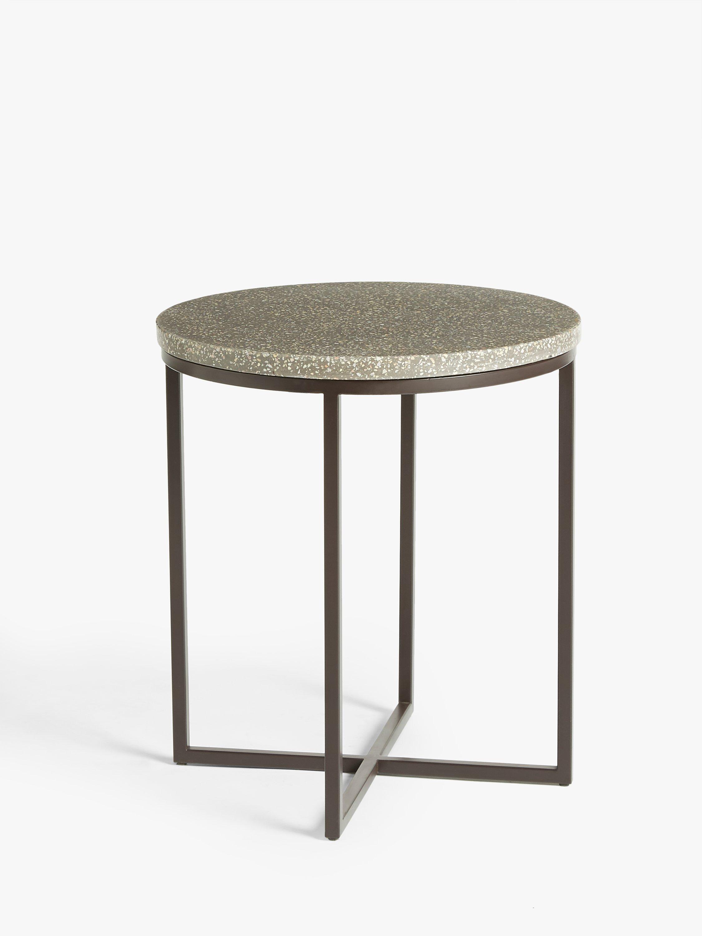 ANYDAY John Lewis & Partners Rayna Terrazzo Large Side Table, Pink/Grey