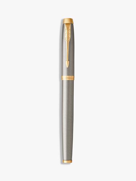 PARKER IM Brushed Metal Trim Fountain Pen - view 2, Silver/Gold