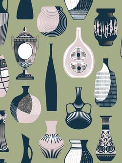 Mini Moderns Vessel Wallpaper, Azdpt043bl