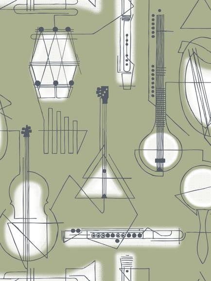 Mini Moderns Concert Wallpaper, Azdpt039bl
