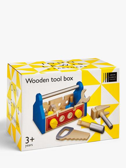 John Lewis Wooden Tool Box - view 2, Multi