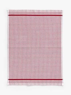 John Lewis Check Terry Cotton Tea Towel, Red