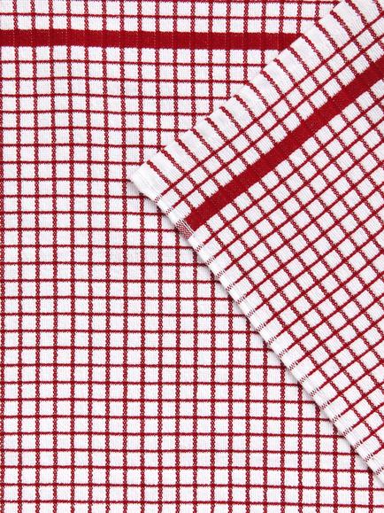 John Lewis Check Terry Cotton Tea Towel - view 2, Red
