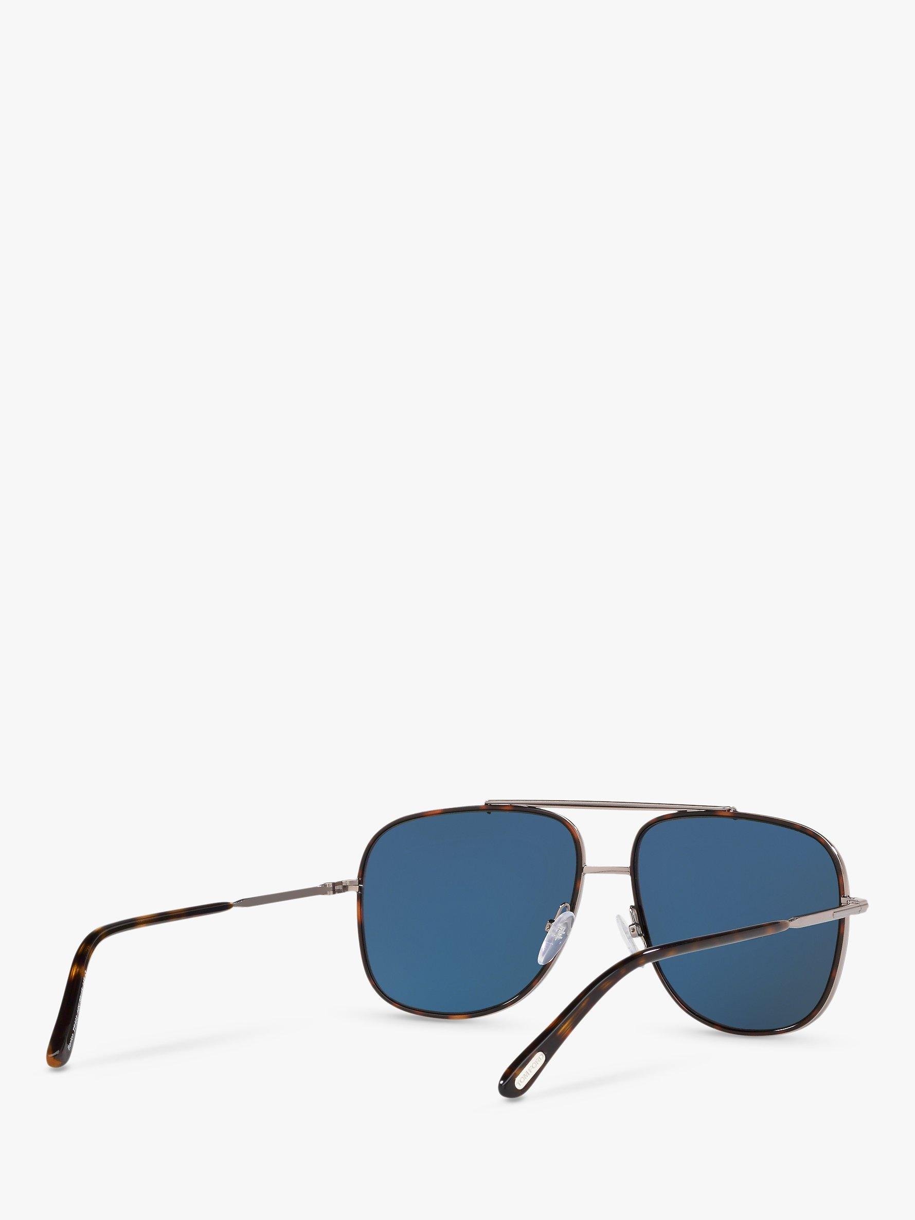 Product image 8 of 11, which shows TOM FORD FT0693 Men's Benton Square Sunglasses, Silver/Green
