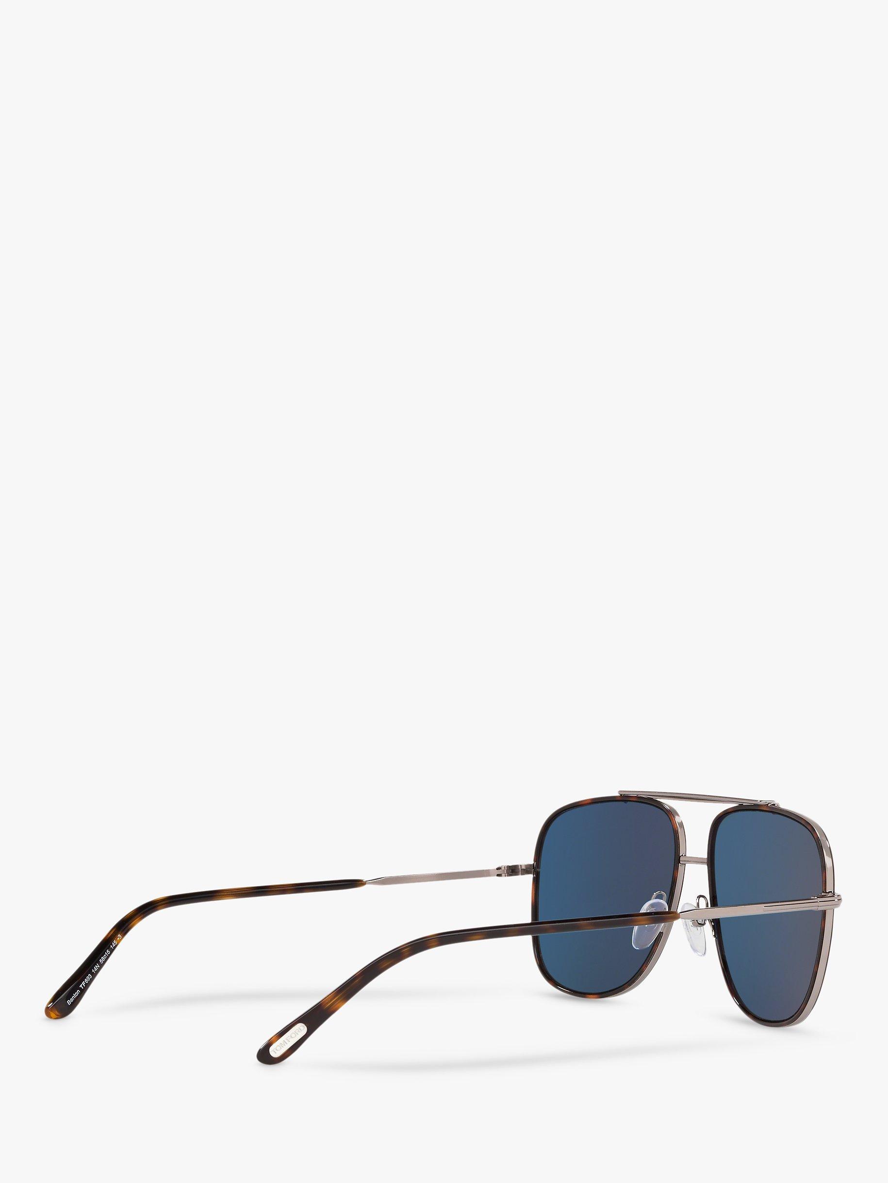 Product image 9 of 11, which shows TOM FORD FT0693 Men's Benton Square Sunglasses, Silver/Green