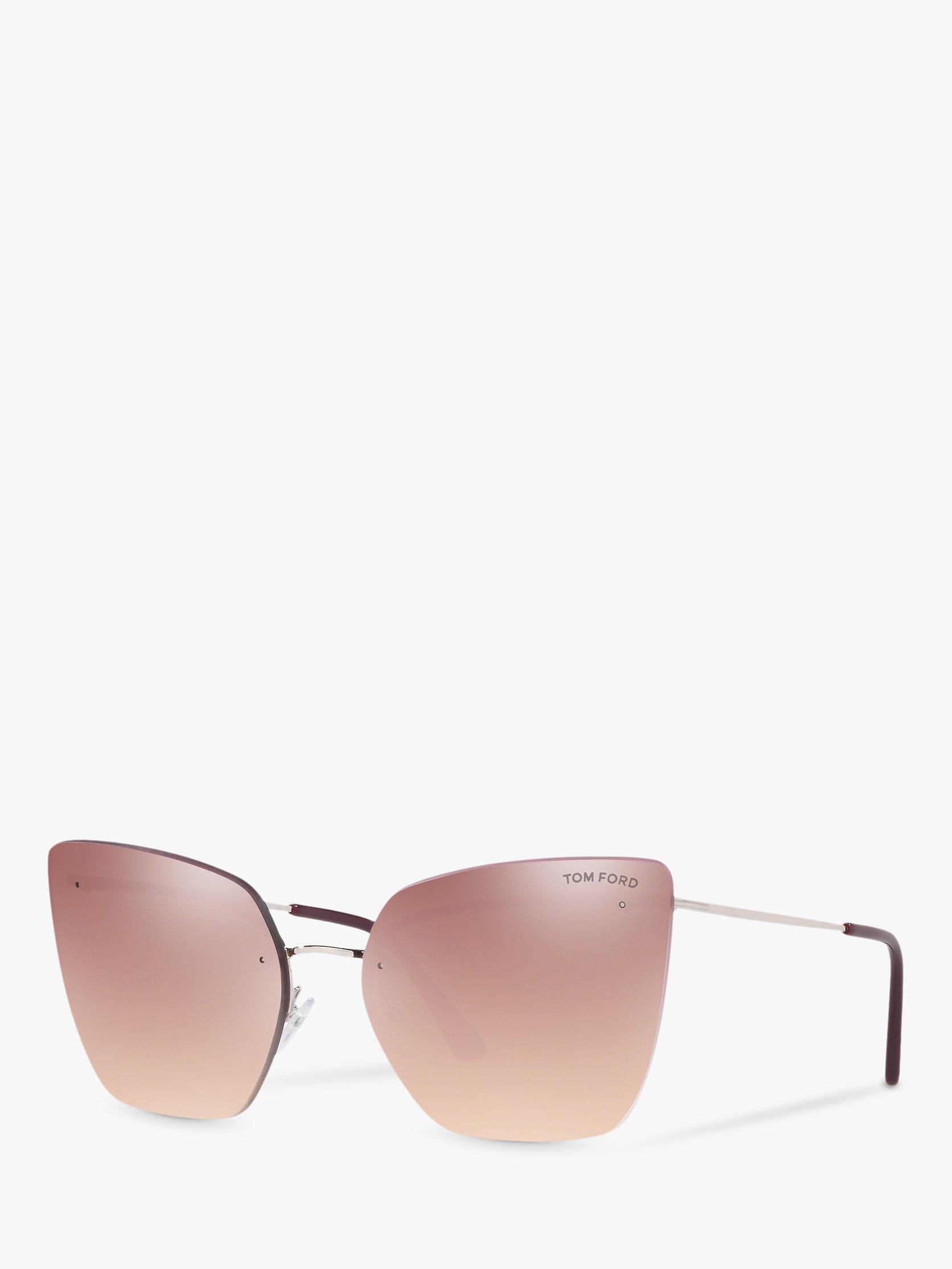 TOM FORD FT0682 Women's Camilla Butterfly Sunglasses, Silver/Mirror Pink