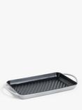 John Lewis Cast Iron Rectangular Grill Pan, 33cm, Frost Grey