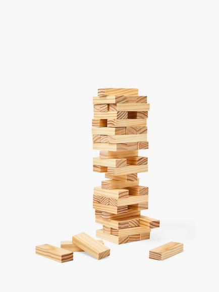 John Lewis Wooden Topple Blocks Game, Multi