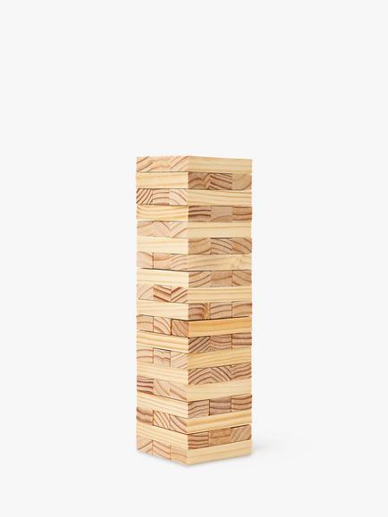 John Lewis Wooden Topple Blocks Game - view 2, Multi