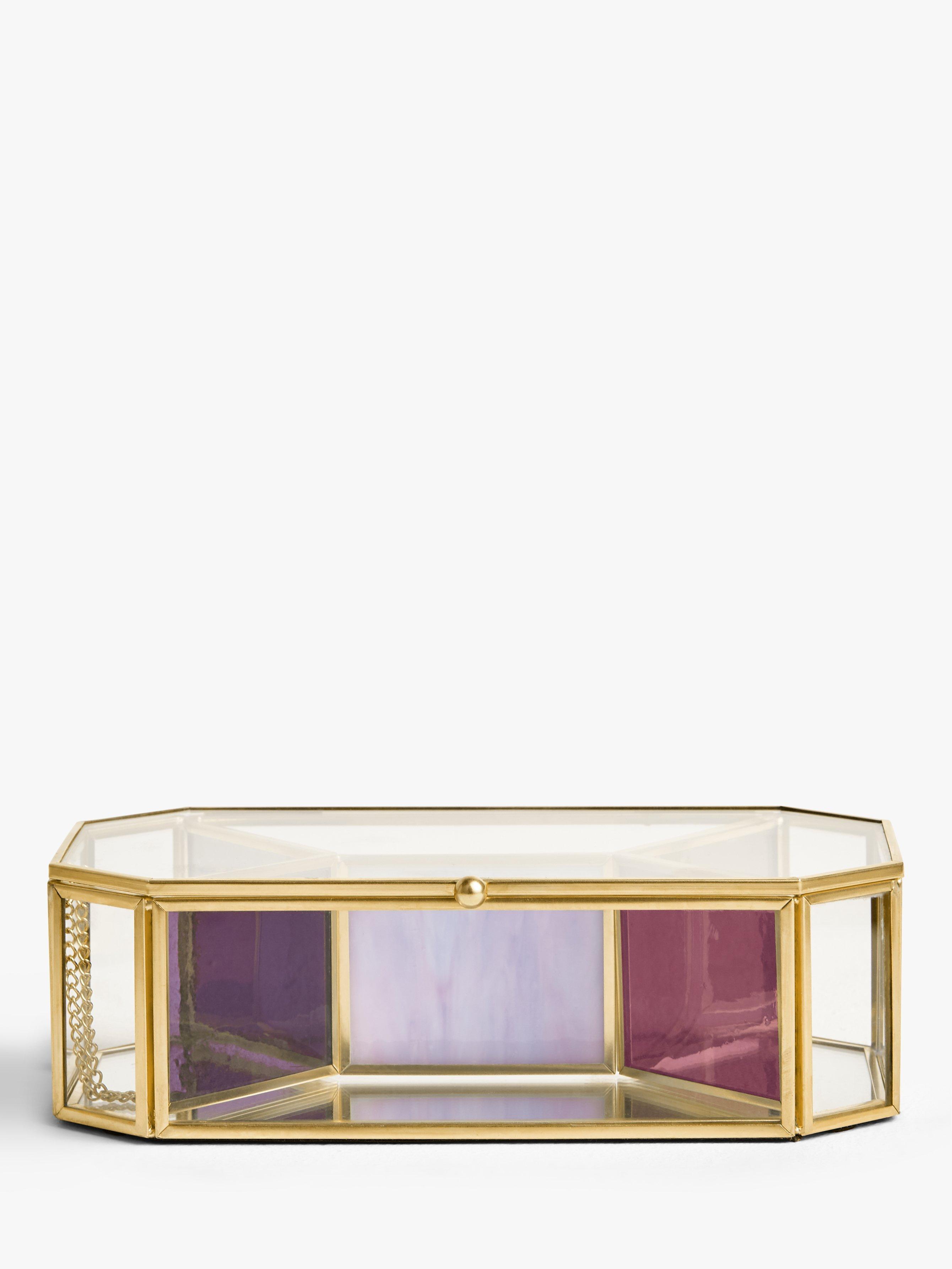 John Lewis & Partners Glass Geometric Jewellery Box