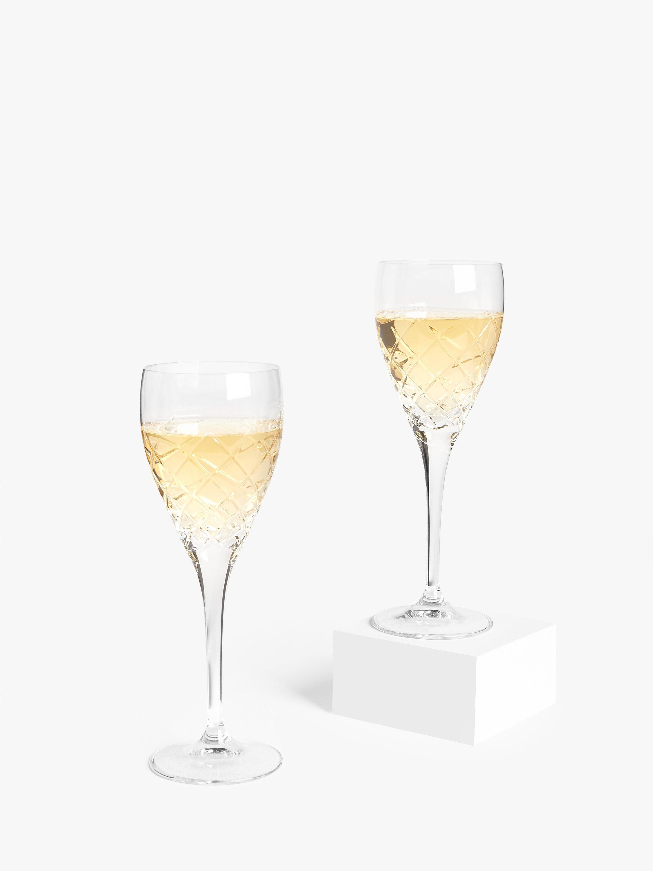 John Lewis & Partners Lucca Cut Glass Wine Glasses, 250ml, Set of 2, Clear