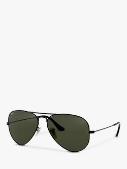 Ray-Ban RB3025 Unisex Aviator Sunglasses, Black