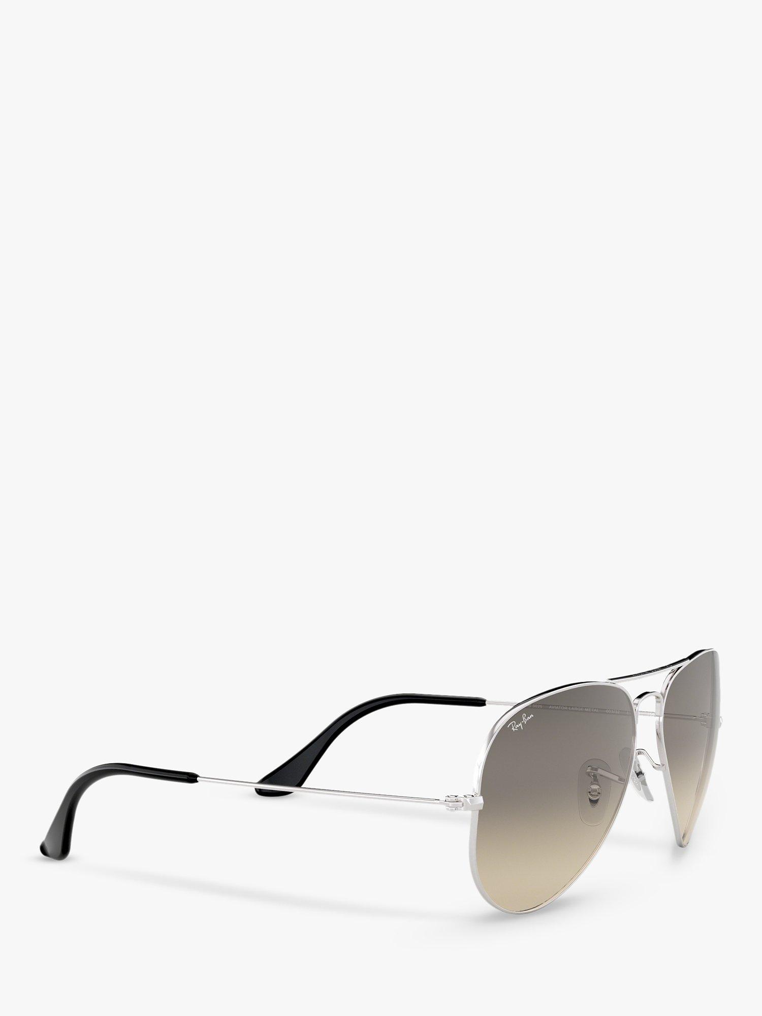 Product image 11 of 11, which shows Ray-Ban RB3025 Men's Original Aviator Sunglasses, Silver/Grey Gradient