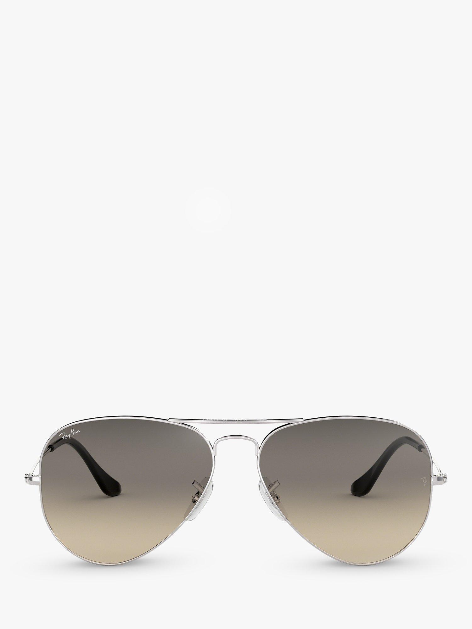 Product image 3 of 11, which shows Ray-Ban RB3025 Men's Original Aviator Sunglasses, Silver/Grey Gradient
