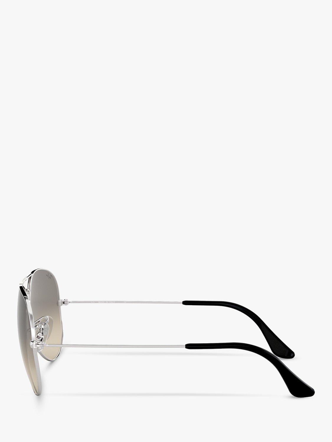 Product image 4 of 11, which shows Ray-Ban RB3025 Men's Original Aviator Sunglasses, Silver/Grey Gradient