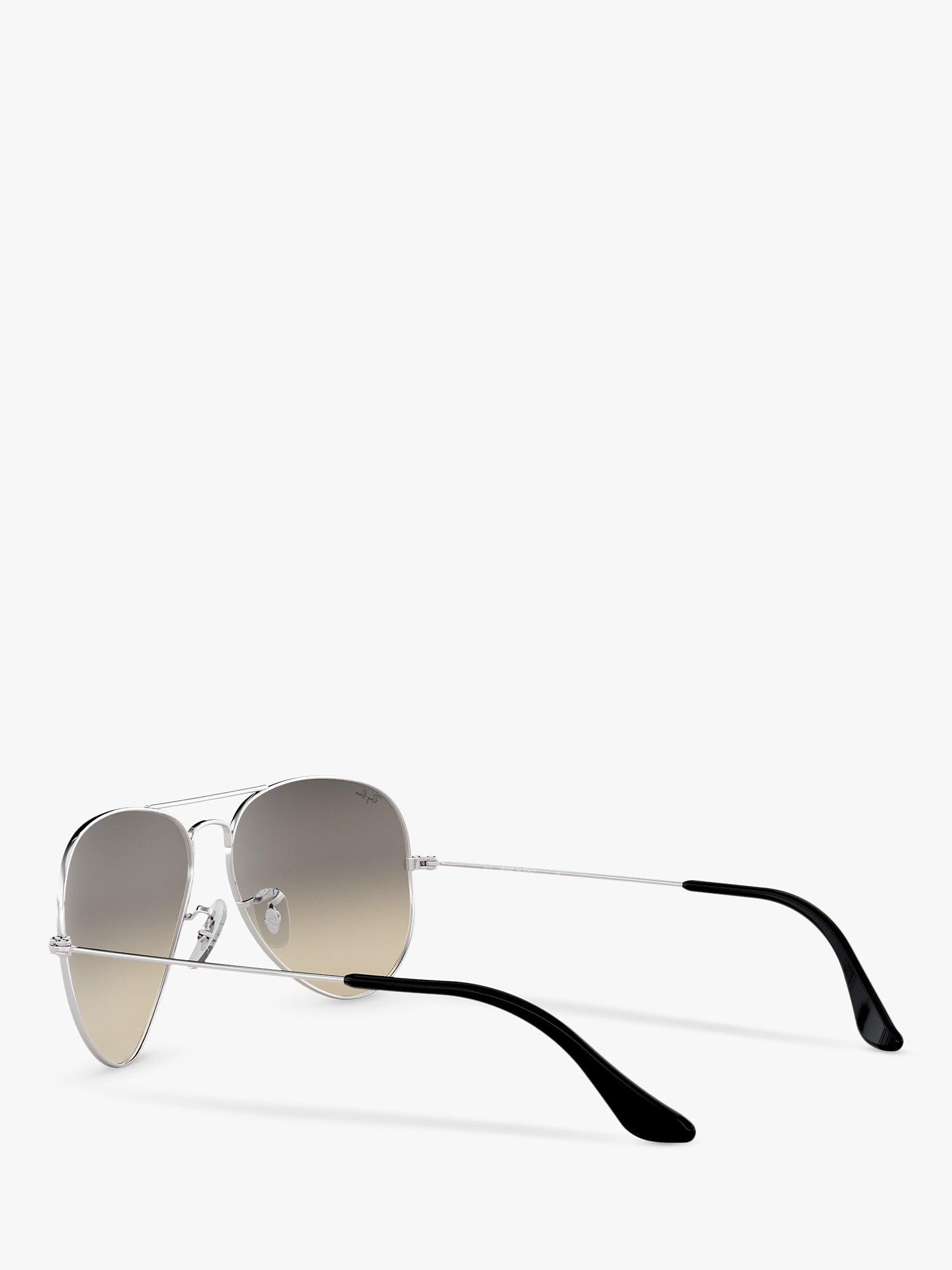 Product image 5 of 11, which shows Ray-Ban RB3025 Men's Original Aviator Sunglasses, Silver/Grey Gradient