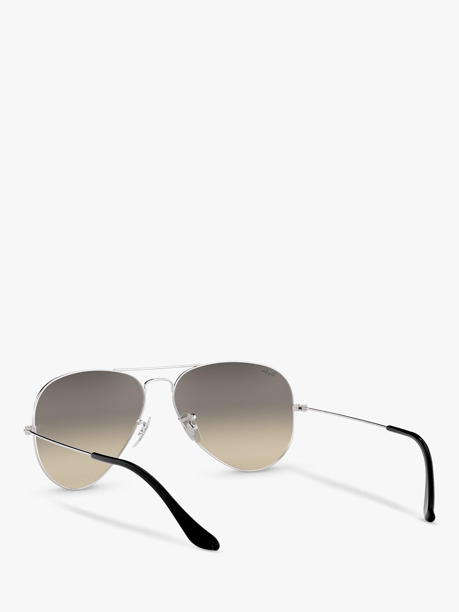 Product image 6 of 11, which shows Ray-Ban RB3025 Men's Original Aviator Sunglasses, Silver/Grey Gradient