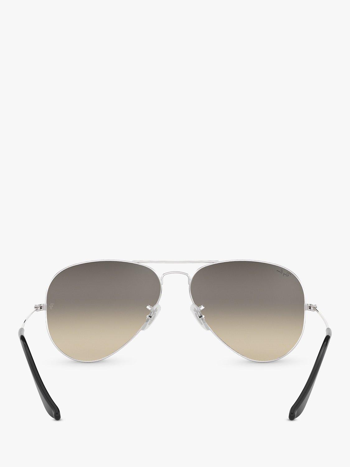 Product image 7 of 11, which shows Ray-Ban RB3025 Men's Original Aviator Sunglasses, Silver/Grey Gradient