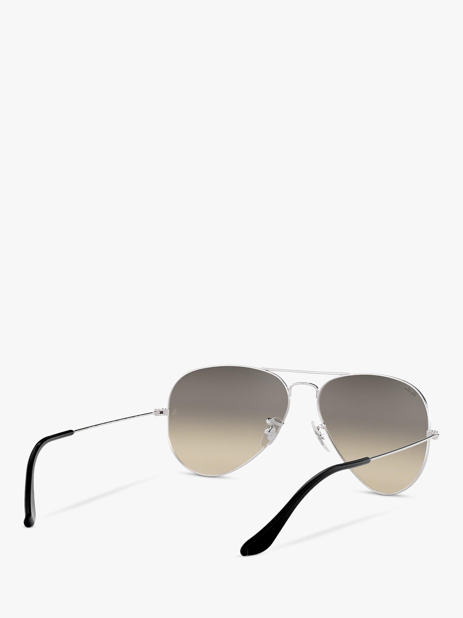 Product image 8 of 11, which shows Ray-Ban RB3025 Men's Original Aviator Sunglasses, Silver/Grey Gradient
