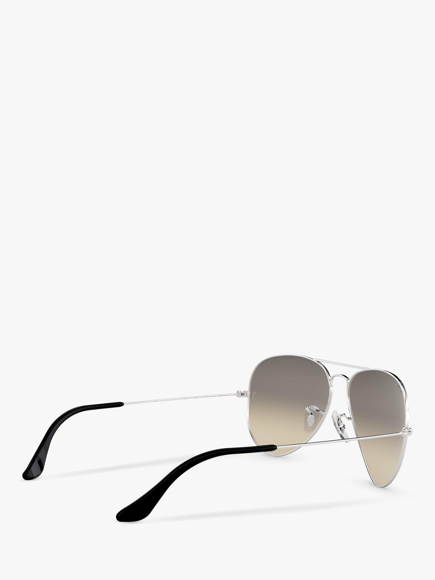 Product image 9 of 11, which shows Ray-Ban RB3025 Men's Original Aviator Sunglasses, Silver/Grey Gradient