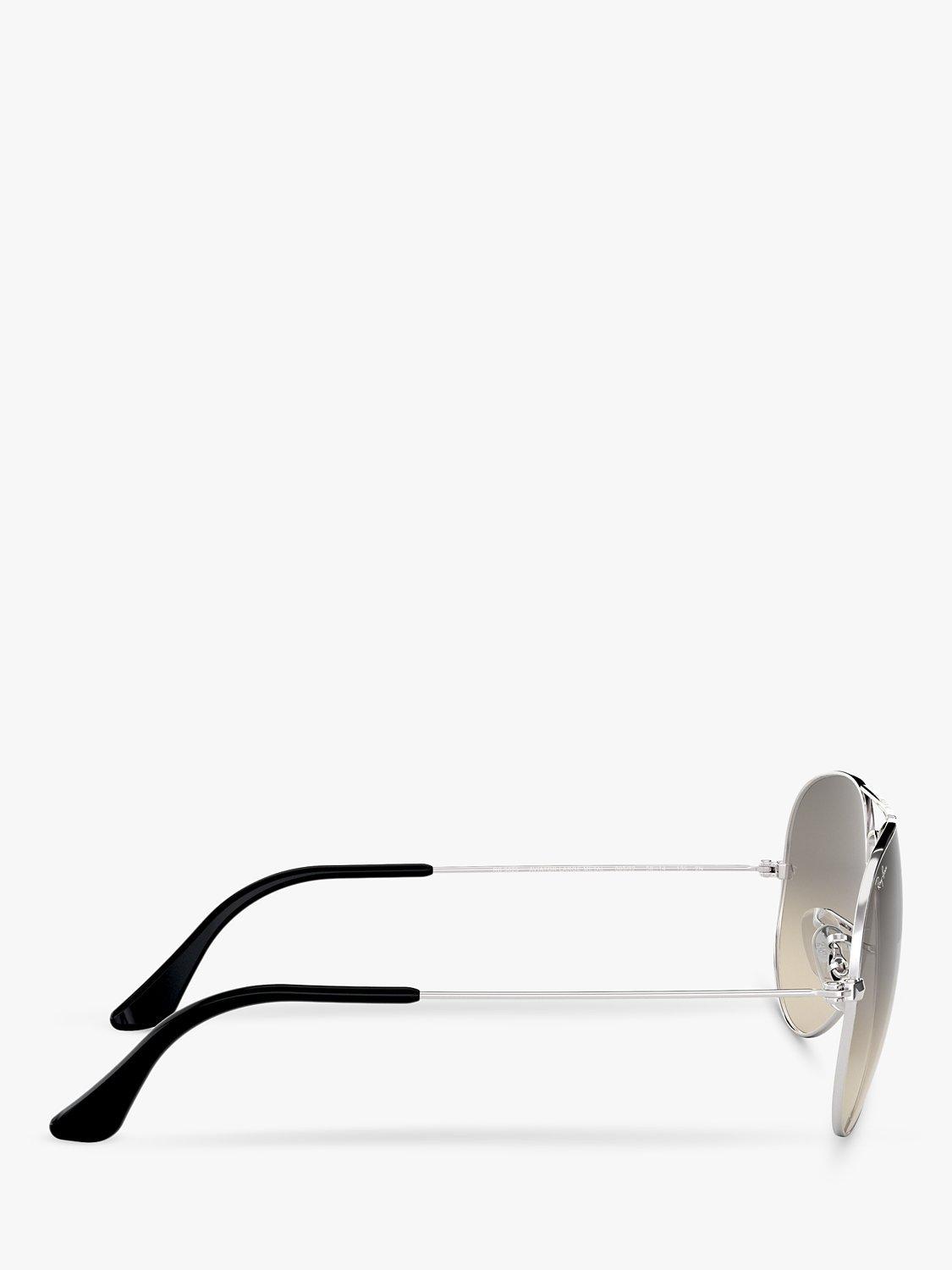 Product image 10 of 11, which shows Ray-Ban RB3025 Men's Original Aviator Sunglasses, Silver/Grey Gradient