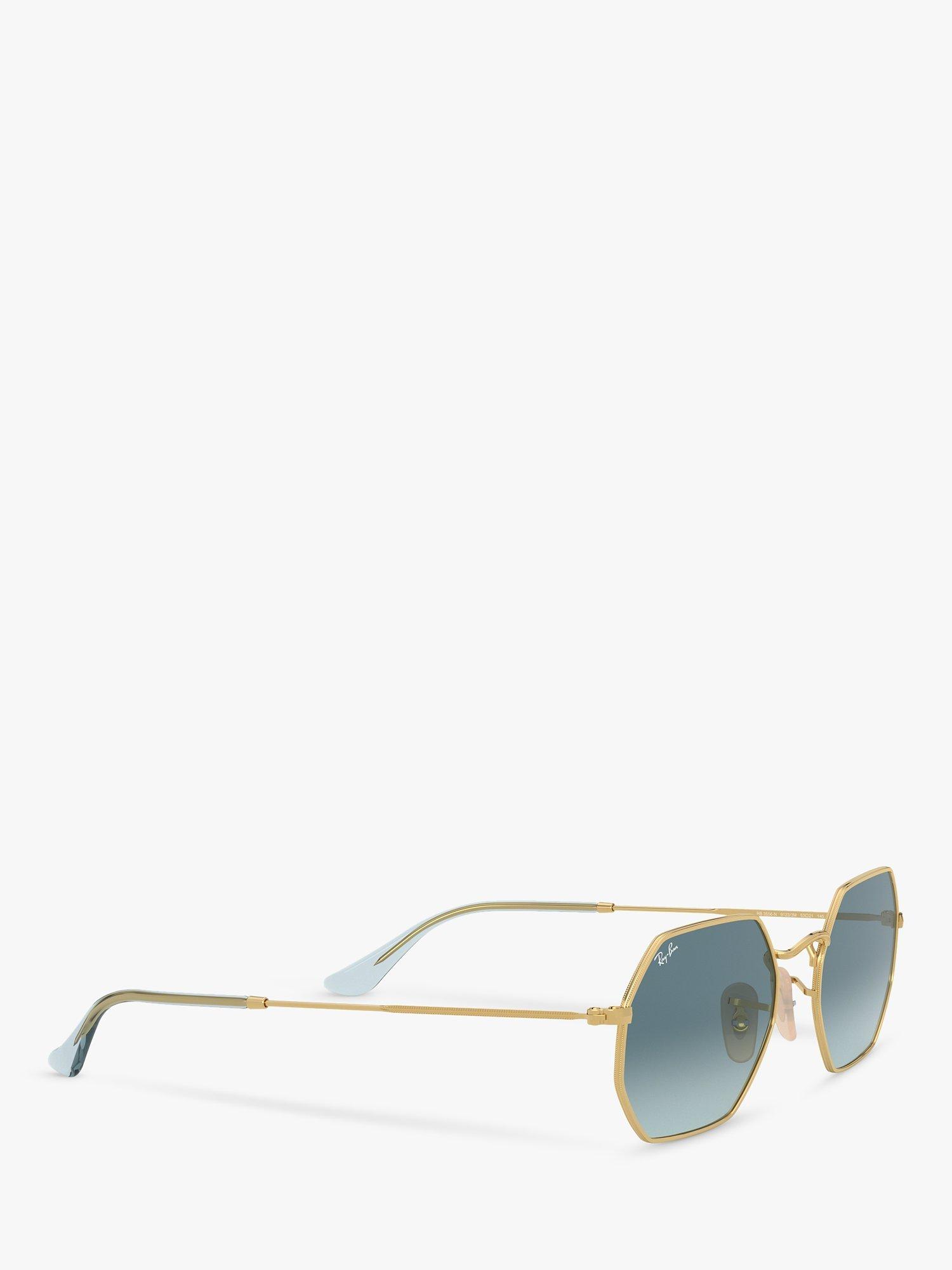 Product image 11 of 11, which shows Ray-Ban RB3556N Unisex Heptagonal Sunglasses, Gold/Blue Gradient