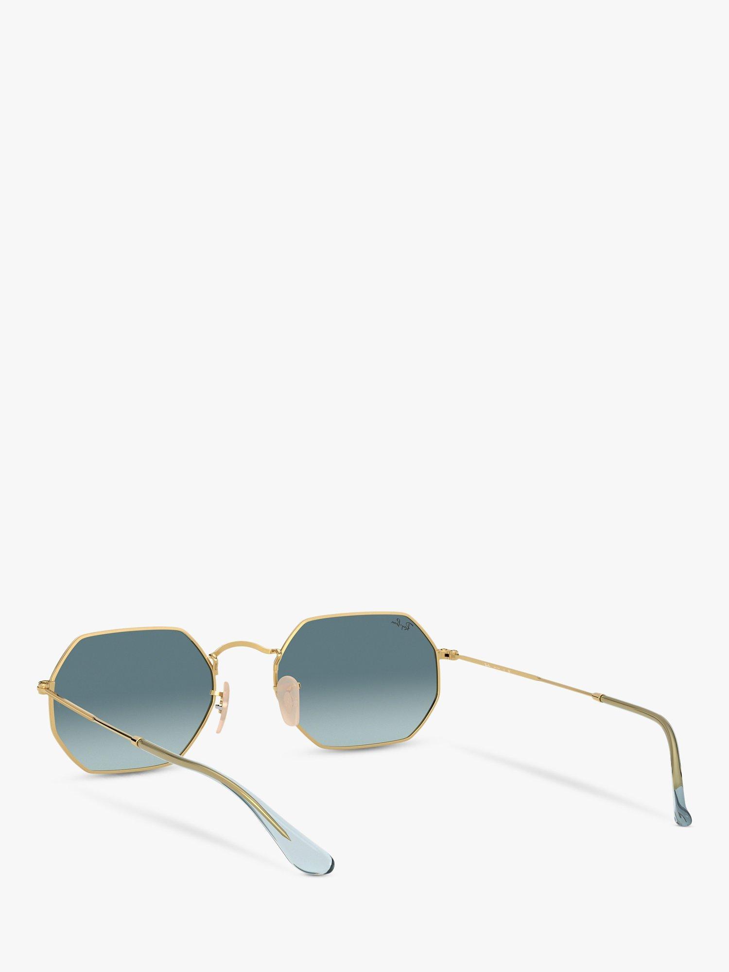 Product image 6 of 11, which shows Ray-Ban RB3556N Unisex Heptagonal Sunglasses, Gold/Blue Gradient