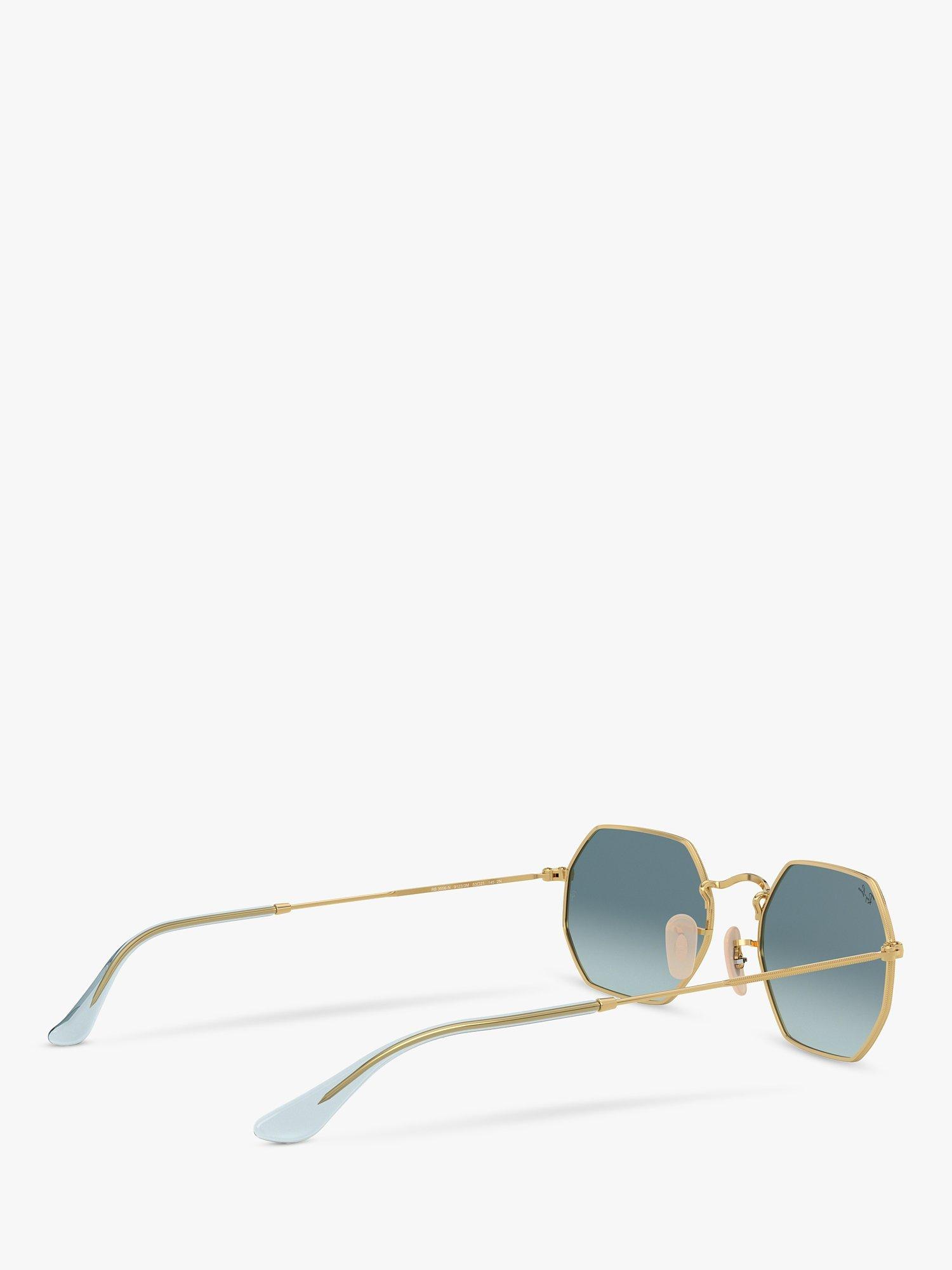 Product image 9 of 11, which shows Ray-Ban RB3556N Unisex Heptagonal Sunglasses, Gold/Blue Gradient