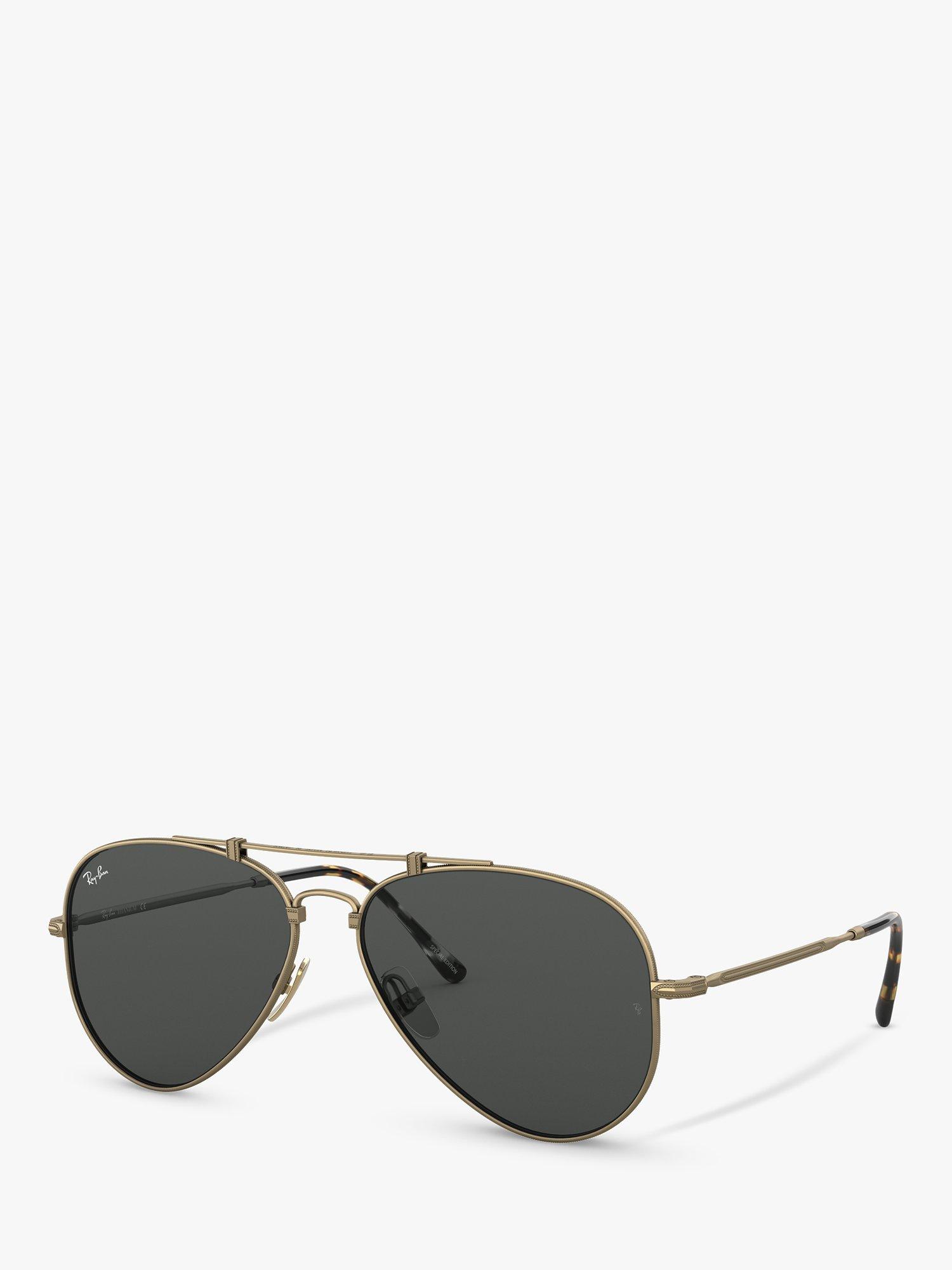 Ray-Ban RB8125 Unisex Phantos Sunglasses, Demi Gloss Gold/Grey