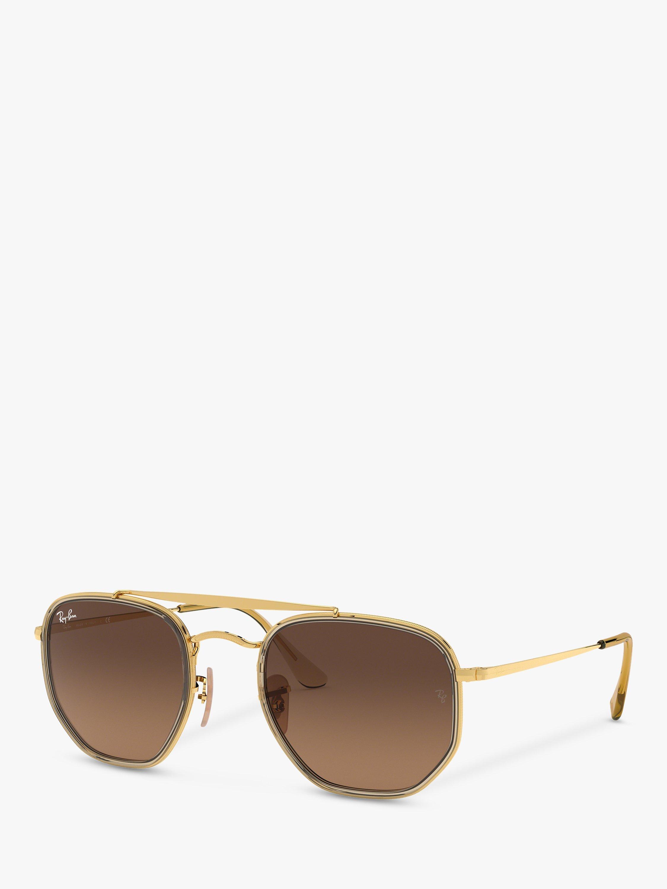 Ray-Ban RB3648M Unisex The Marshal Irregular Sunglasses, Gold/Brown Gradient