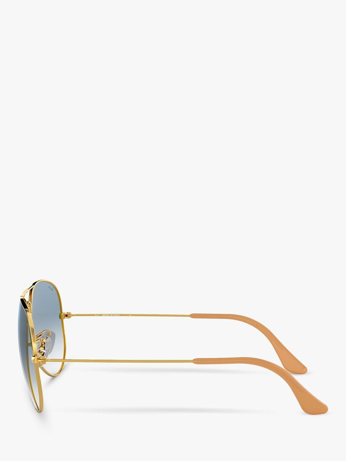 Product image 4 of 11, which shows Ray-Ban RB3025 Men's Original Aviator Sunglasses, Gold/Blue Gradient