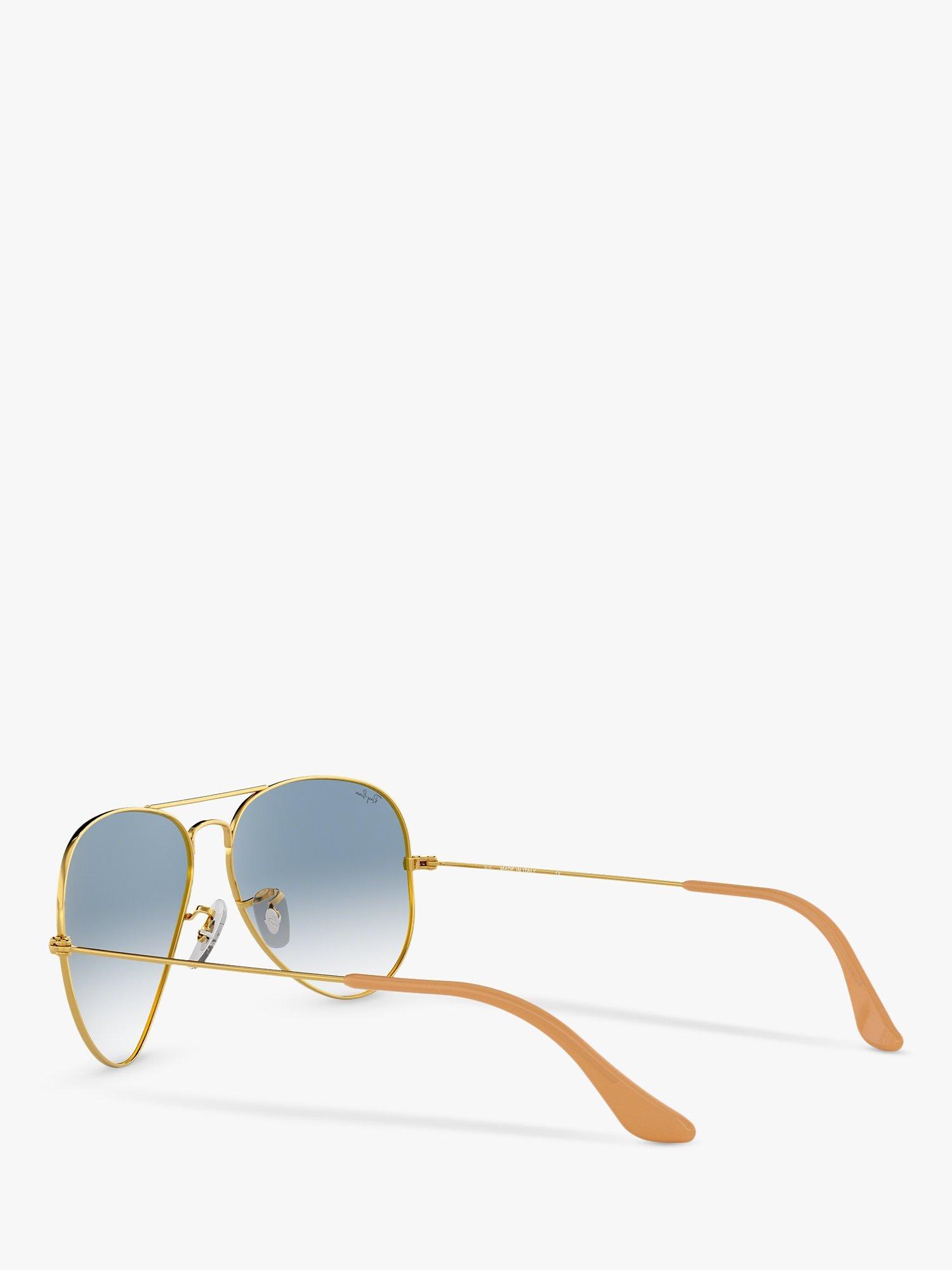 Product image 5 of 11, which shows Ray-Ban RB3025 Men's Original Aviator Sunglasses, Gold/Blue Gradient