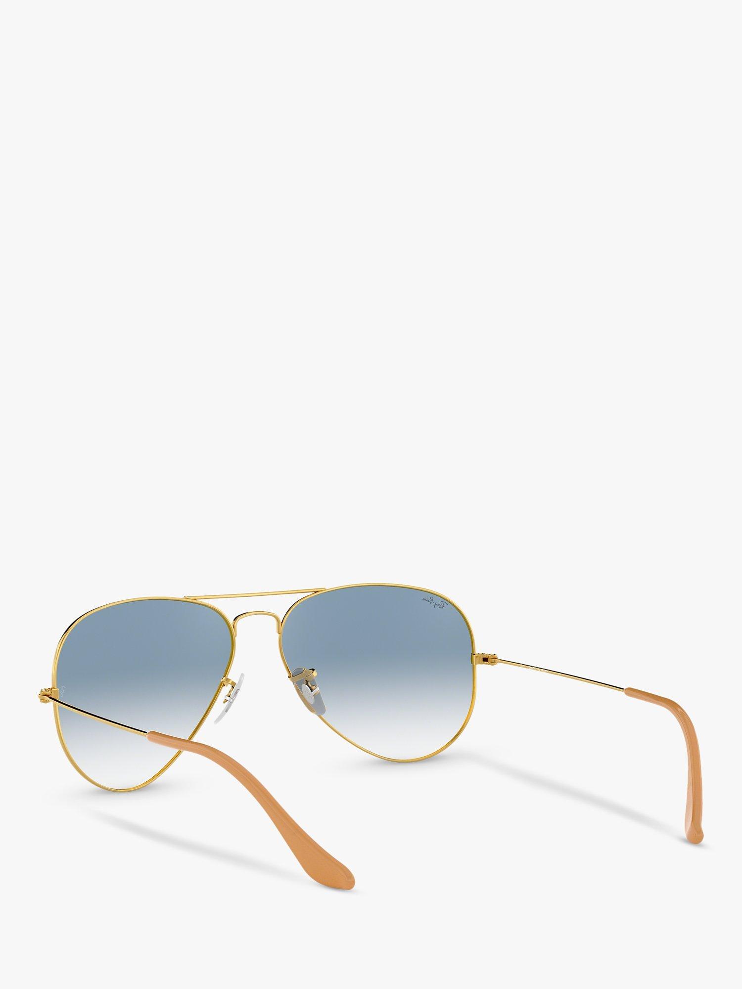 Product image 6 of 11, which shows Ray-Ban RB3025 Men's Original Aviator Sunglasses, Gold/Blue Gradient