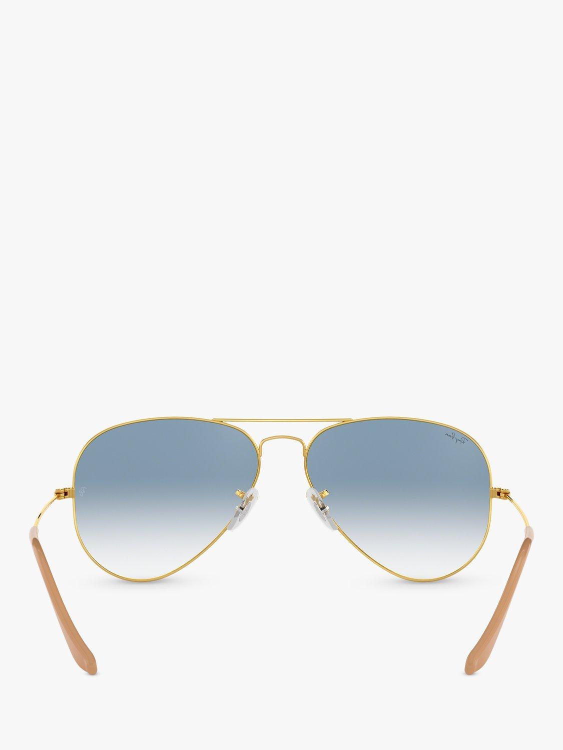 Product image 7 of 11, which shows Ray-Ban RB3025 Men's Original Aviator Sunglasses, Gold/Blue Gradient