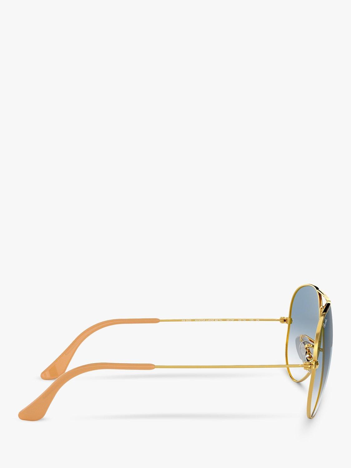 Product image 10 of 11, which shows Ray-Ban RB3025 Men's Original Aviator Sunglasses, Gold/Blue Gradient