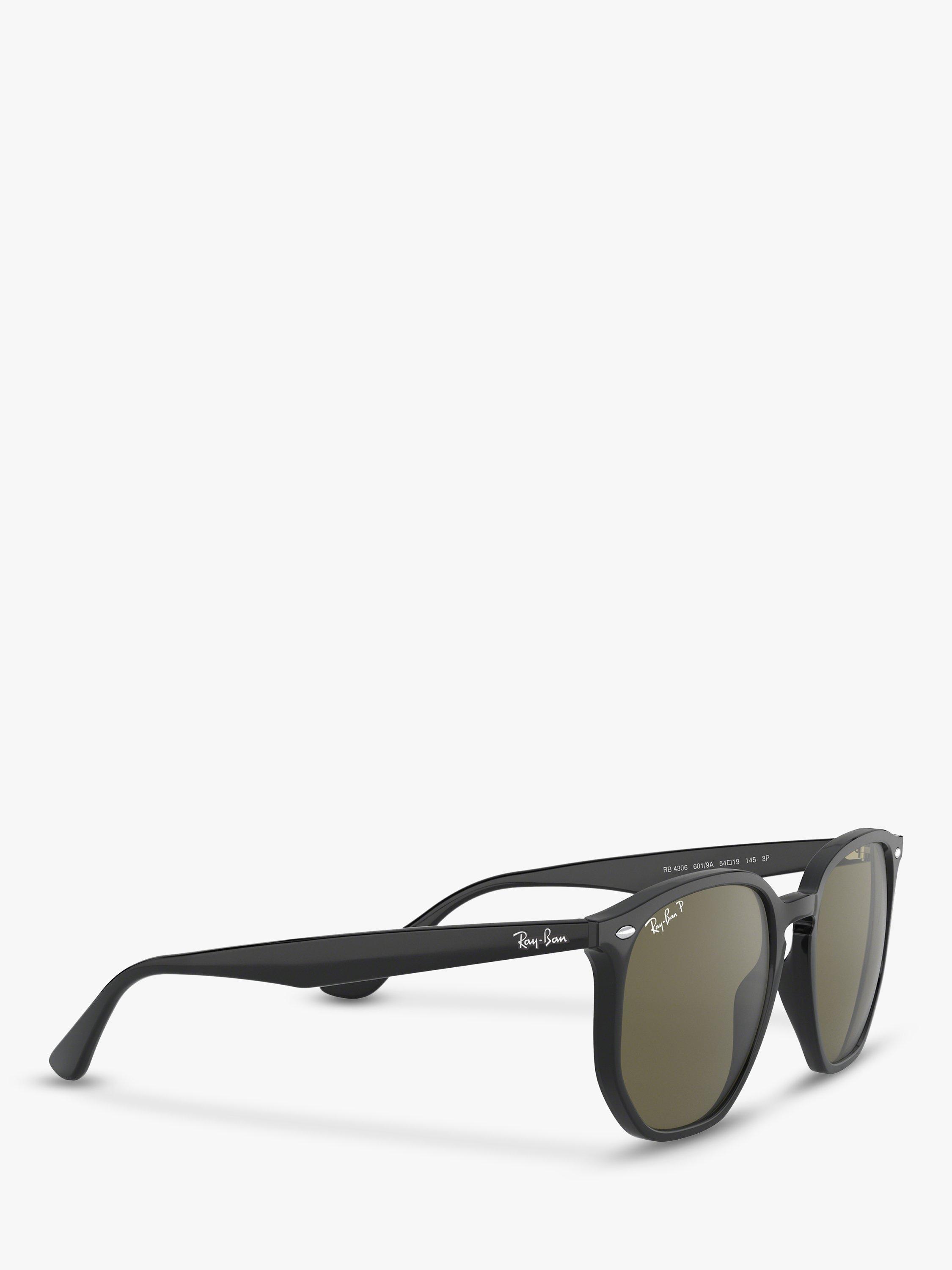 Product image 11 of 11, which shows Ray-Ban RB4306 Unisex Polarised Sunglasses, Black/Green