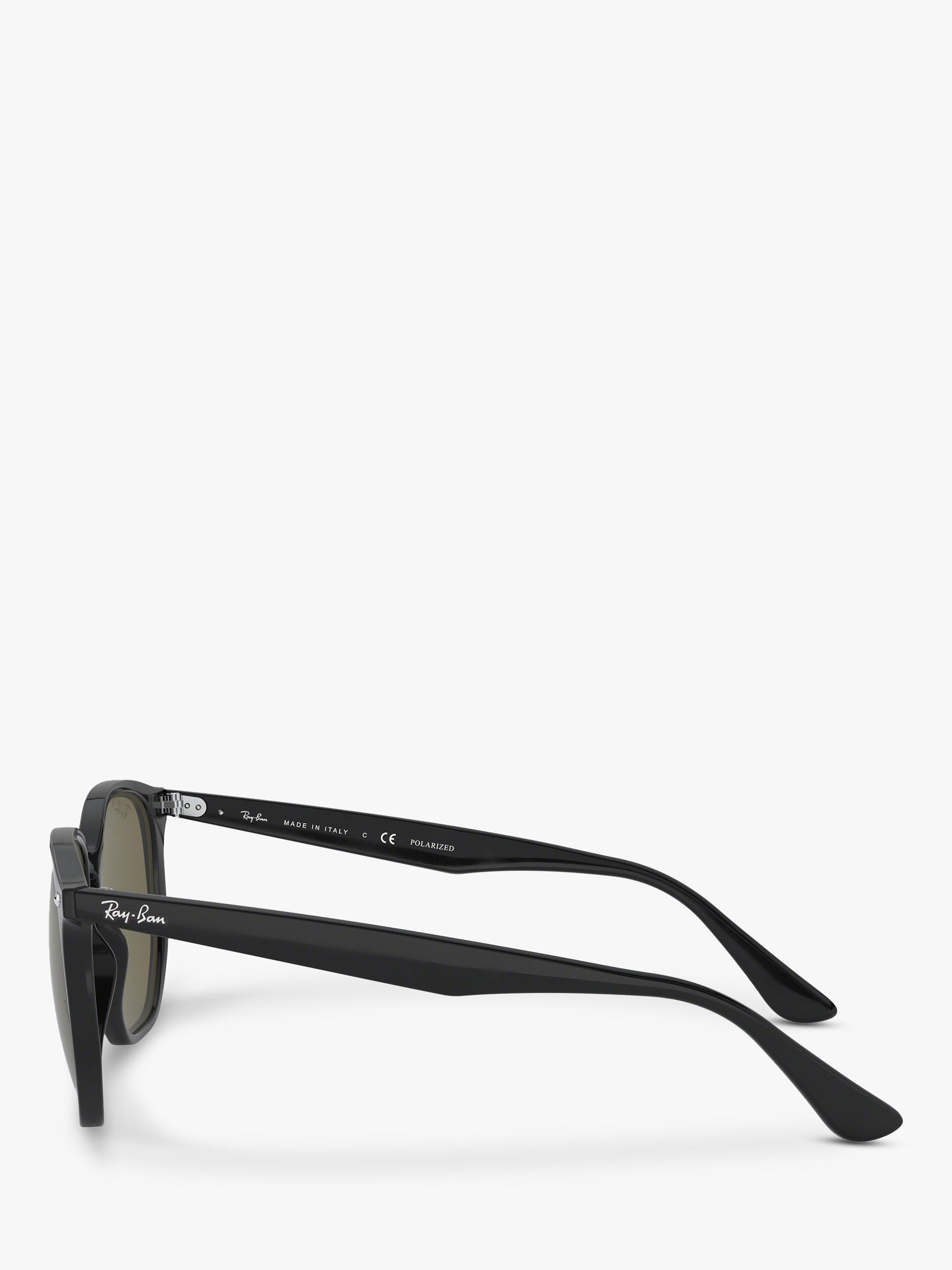 Product image 4 of 11, which shows Ray-Ban RB4306 Unisex Polarised Sunglasses, Black/Green