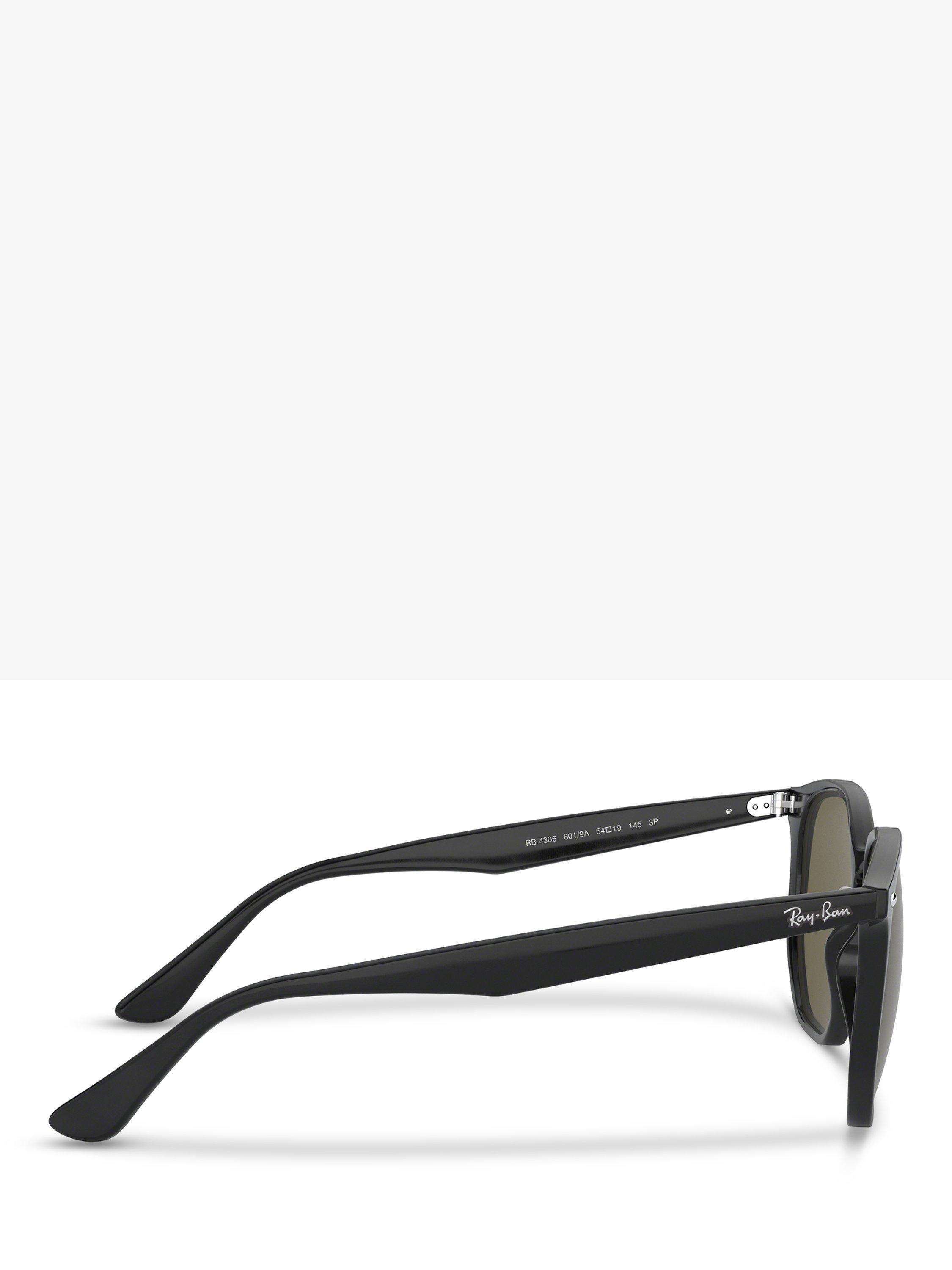 Product image 10 of 11, which shows Ray-Ban RB4306 Unisex Polarised Sunglasses, Black/Green