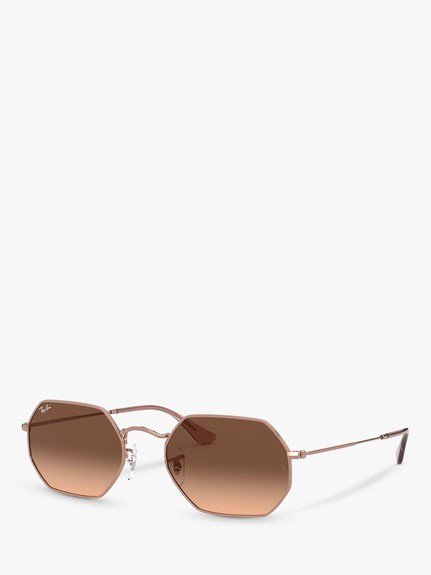 Ray Ban RB3556N Women s Heptagonal Sunglasses Bronze Brown Gradient