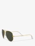Ray-Ban RB3025 Unisex Aviator Sunglasses, Gold/Green Gradient