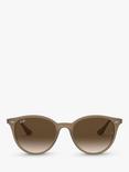 Ray-Ban RB4305 Unisex Oval Sunglasses, Opal Beige/Brown Gradient