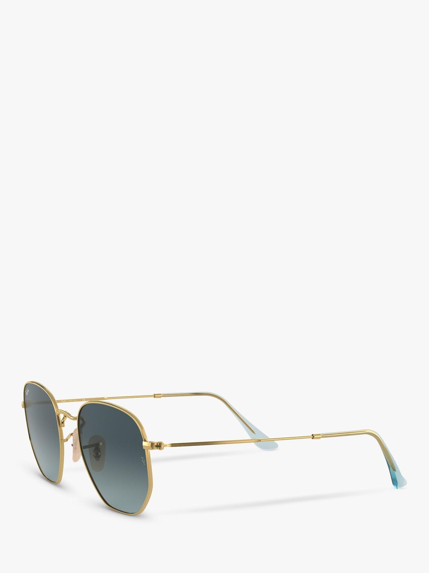 Product image 2 of 11, which shows Ray-Ban RB3548N Unisex Hexagonal Sunglasses, Gold/Blue Gradient