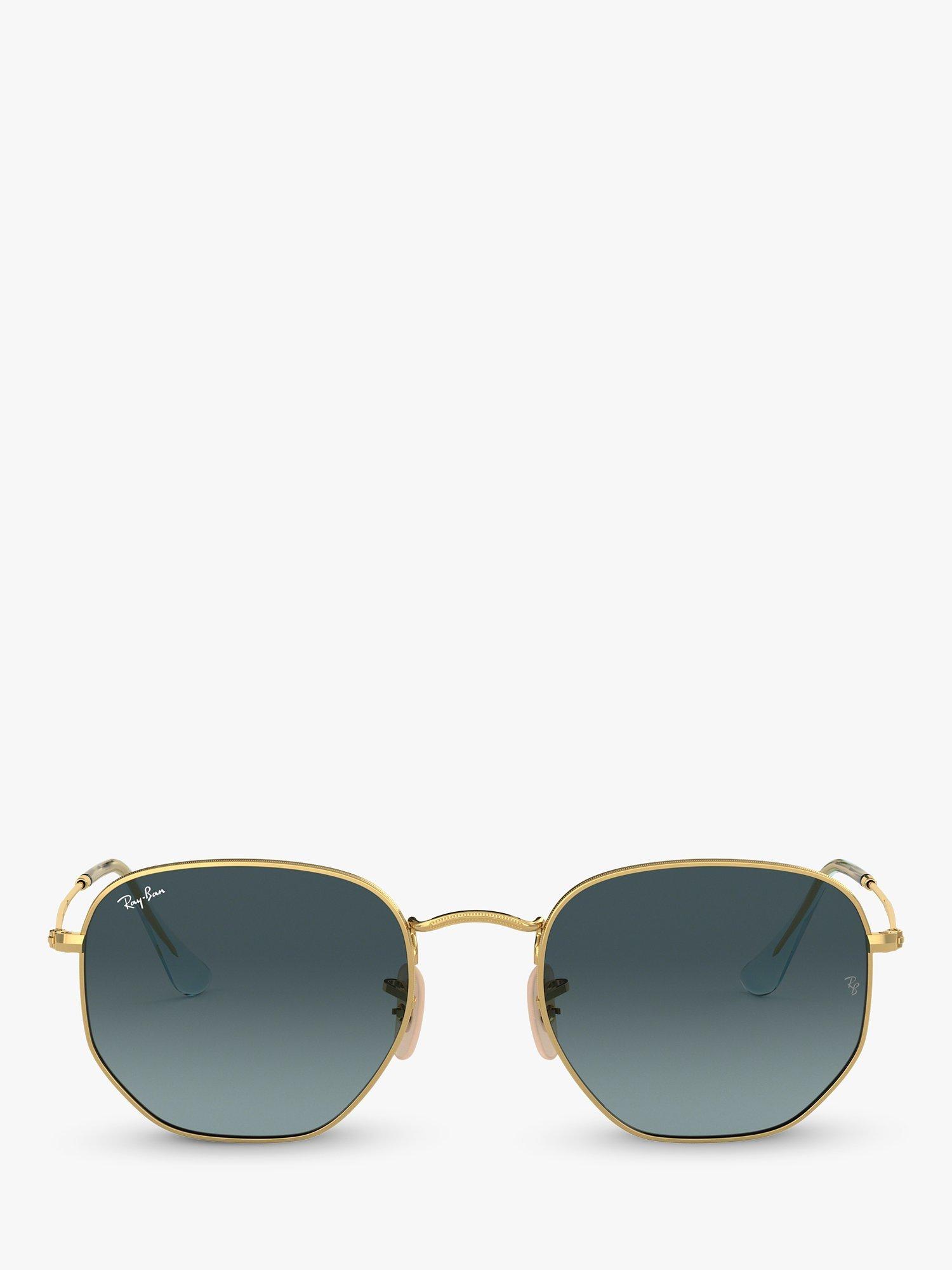 Product image 3 of 11, which shows Ray-Ban RB3548N Unisex Hexagonal Sunglasses, Gold/Blue Gradient