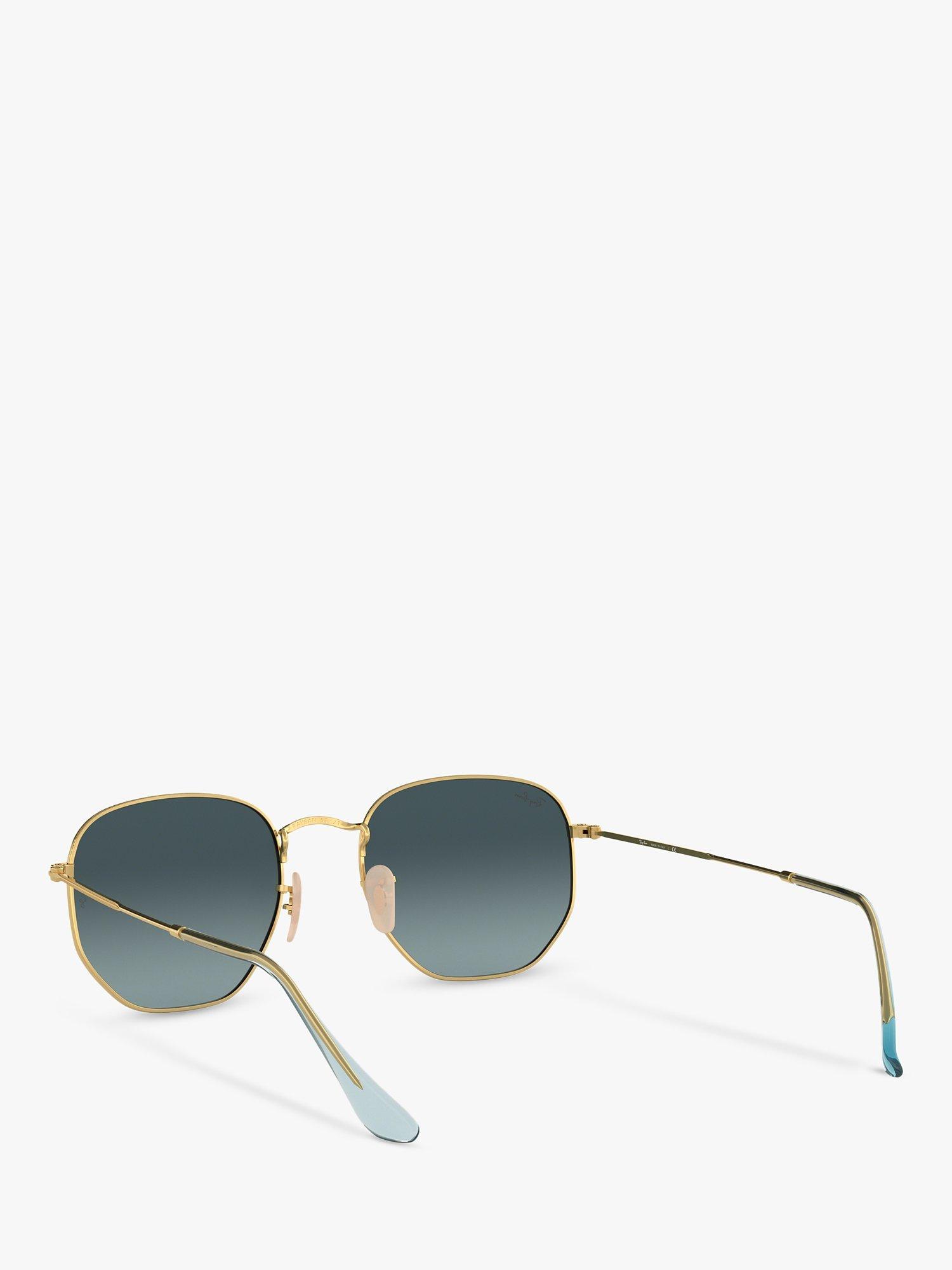 Product image 6 of 11, which shows Ray-Ban RB3548N Unisex Hexagonal Sunglasses, Gold/Blue Gradient